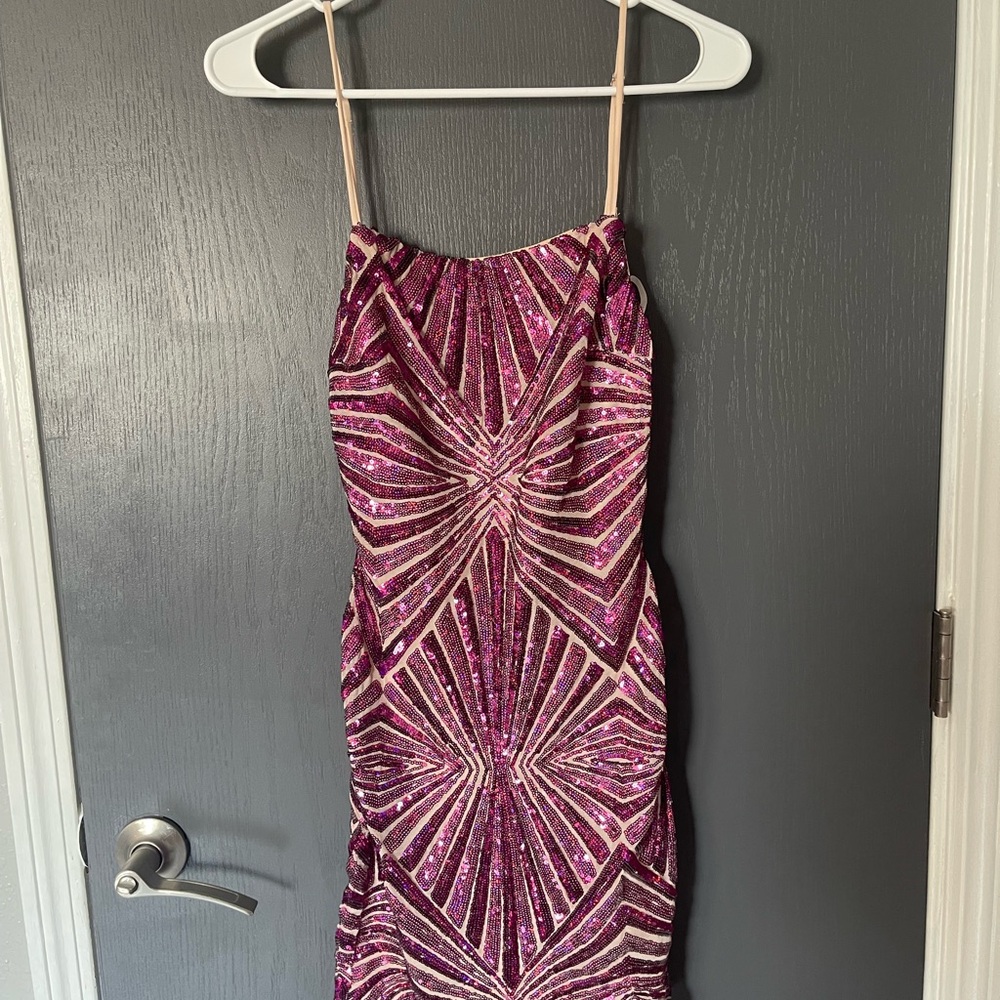 Lulu's Red and Pink Bodycon Cocktail Dress